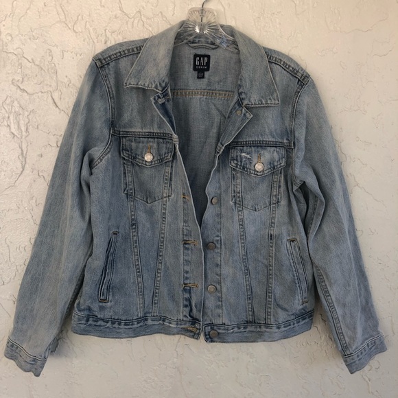 GAP Jackets & Blazers - GAP Blue Light Wash Denim Jeans Icon Jacket  Size Large